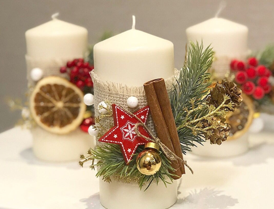 Festive Holiday Candle Set