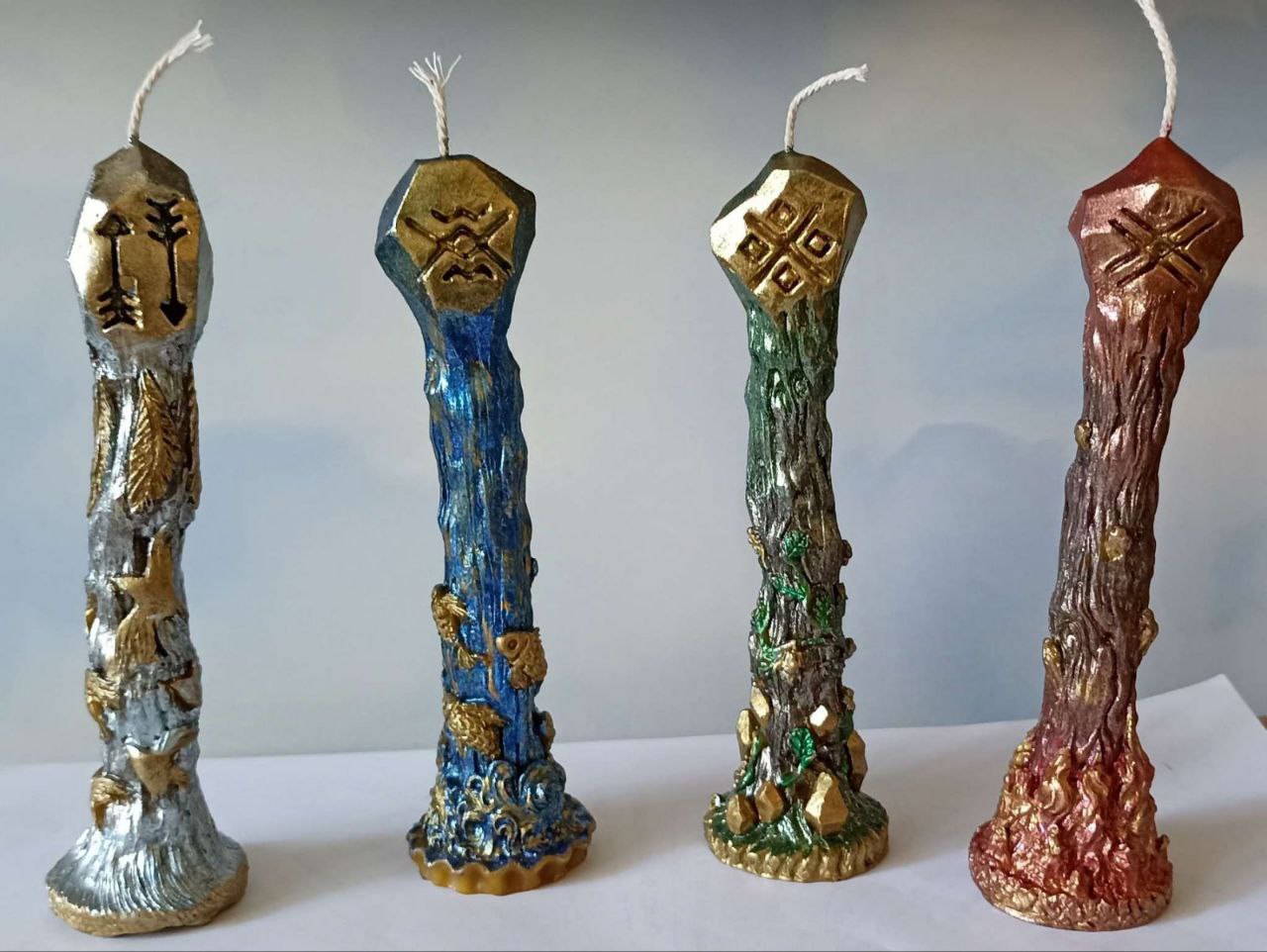 "Elemental Staffs" – Wax Ritual Candles