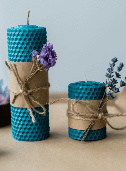 Vintage Scented Candle with Decorative Flower